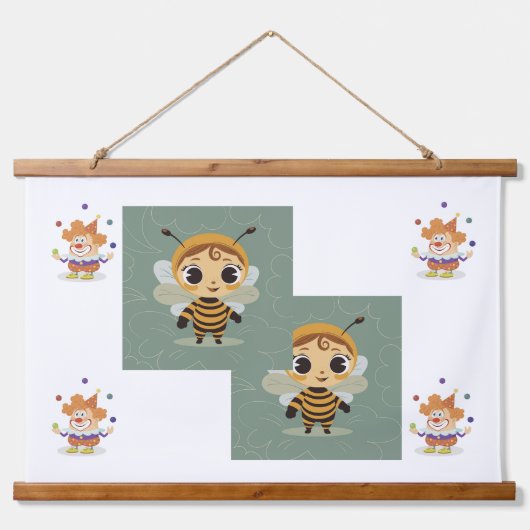 Tapisserie Suspendue klovnen og bien (Devant)