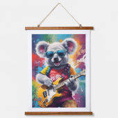 Tapisserie Suspendue Koala jouant de la guitare, du graffiti (Recto)