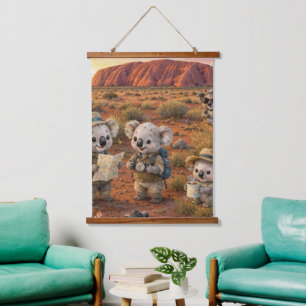 Tapisserie Suspendue Koalas explorant Uluru dans l'Outback australien