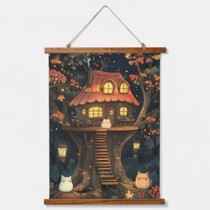 Tapisserie Suspendue La Maisonnette Enchantée des Chats Lumineux