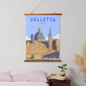 Tapisserie Suspendue La Valette Malte Voyage Art Vintage (Chambre à coucher)