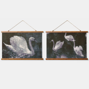 Tapisserie Suspendue Lac des cygnes au clair de lune