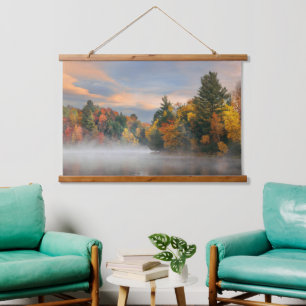 Tapisserie Suspendue Lac Fog Chute Folithe Sunrise Mountain Nouvelle-An