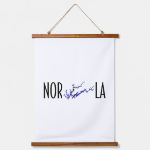 Tapisserie Suspendue Lac Norris Tennessee Noir Bleu Rivage Art