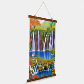 Tapisserie Suspendue Lacs Plitvice, Croatie Cascades en Art d'automne (Angulaire)