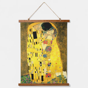 Tapisserie Suspendue L'affiche Kiss by Gustav Klimt Fine Art Imprimer
