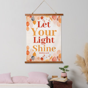 Tapisserie Suspendue Laissez votre lumière briller Boho Christian Wall