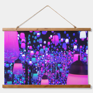Tapisserie Suspendue Lampes et miroirs Exposition japonaise Neon Art