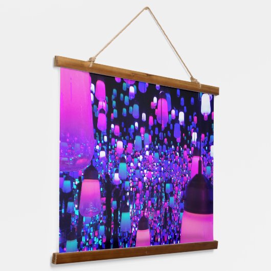 Tapisserie Suspendue Lampes et miroirs Exposition japonaise Neon Art (Angulaire)