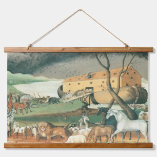 Tapisserie Suspendue L'Arche de Noé par Edward Hicks, Art Populaire Vin