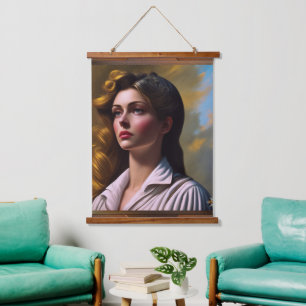 Tapisserie Suspendue L'art conceptuel de l'IA contemplant le futur par