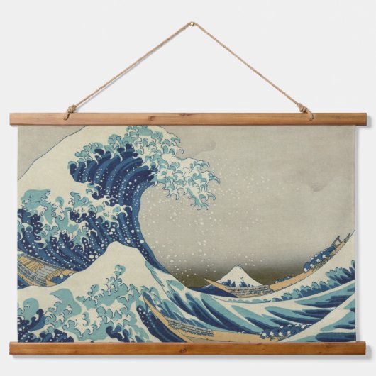 Tapisserie Suspendue L'art japonais vintage, la grande vague de Hokusai (Devant)