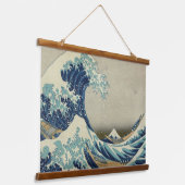 Tapisserie Suspendue L'art japonais vintage, la grande vague de Hokusai (Angulaire)
