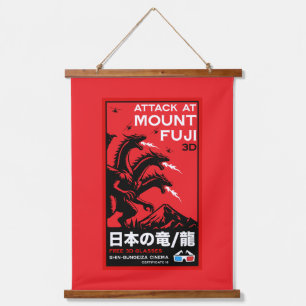 Tapisserie Suspendue L'Attaque Japonaise De Kaiju Sur Le Mont Fidji
