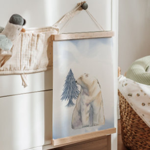 Tapisserie Suspendue Lazy Winter Polar Bear Arctic Nursery Décor mural