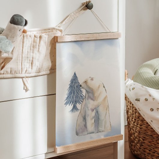 Tapisserie Suspendue Lazy Winter Polar Bear Arctic Nursery Décor mural