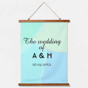 Tapisserie Suspendue Le mariage du couple nom initiale lettre date