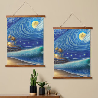 Tapisserie Suspendue Le mysticisme d'une vague bleue