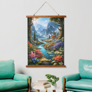 Tapisserie Suspendue Le pays enchanteur de Kalakoff Art de l'IA par Xze