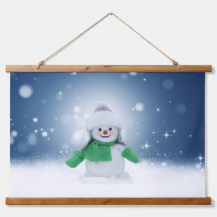Tapisserie Suspendue Le personnage de bonhomme de neige de Noël adorabl
