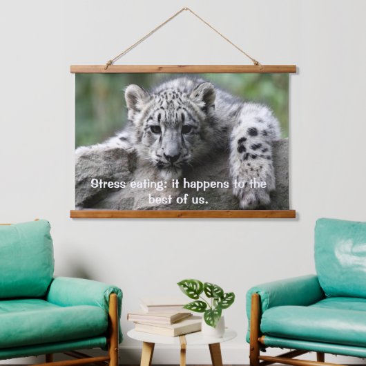 Tapisserie Suspendue Leopard vous regardant d'un rocher accroché (Salon)