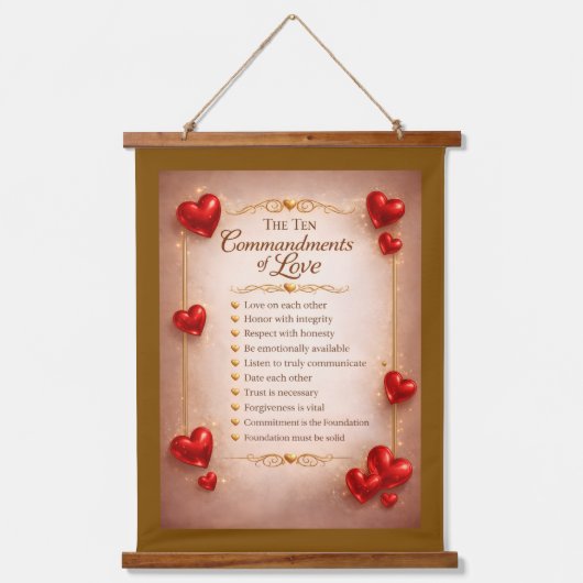 Tapisserie Suspendue Les Dix Commandements de l'Amour (Recto)