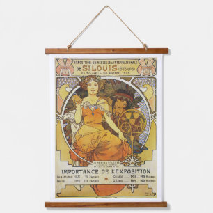 Tapisserie Suspendue Les murs d'Alphonse Mucha accrochés à la tapisseri