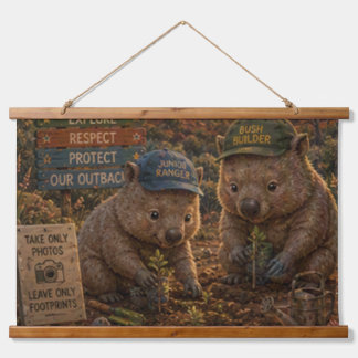 Tapisserie Suspendue Les nomades wombats explorent et protègent notre O
