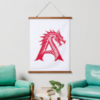 Lettre A de style dragon, Alphabet Dragon, Monogra