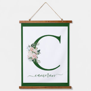 Tapisserie Suspendue Lettre C Florale Monogramme