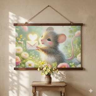 Tapisserie Suspendue Lettre d'amour de souris de cottage Prairie
