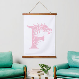 Tapisserie Suspendue Lettre F de style dragon, alphabet du dragon, mono