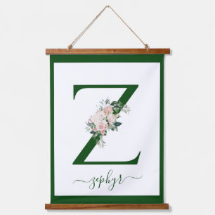 Tapisserie Suspendue Lettre florale monogrammée Z