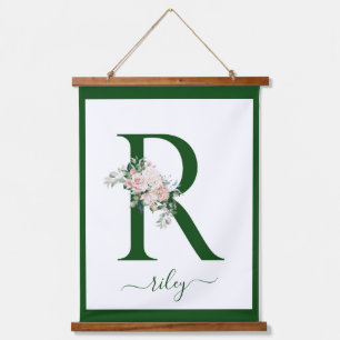 Tapisserie Suspendue Lettre R Florale Monogramme