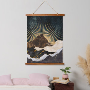 Tapisserie Suspendue Lever de soleil doré sur les montagnes de marbre e