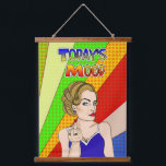 Tapisserie Suspendue L'humeur rétro Pop Art Lady Flipping the Bird<br><div class="desc">Une dame de style rétro de pop art amusante qui colle son majeur avec la citation,  "L'humeur d'aujourd'hui."</div>
