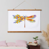 Tapisserie Suspendue libellule de fleurs jaunes (Chambre à coucher)