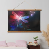 Tapisserie Suspendue libellule rouge brillante (Chambre à coucher)