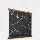 Tapisserie Suspendue Lignes blanches sur noir (Angulaire)