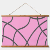 Tapisserie Suspendue Lignes : Gris sur rose doux (Devant)