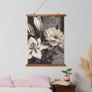 Tapisserie Suspendue Lily gothique botanique blanc antique