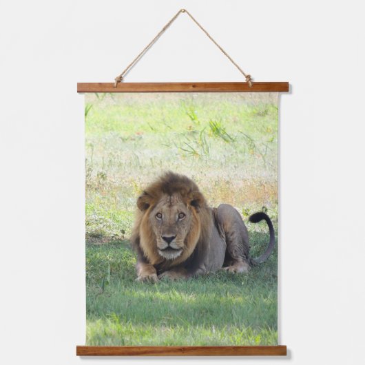 Tapisserie Suspendue Lions sauvages sur la forêt accrochant la tapisser (Recto 2)