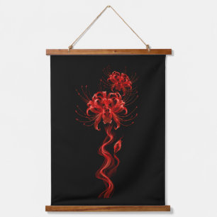 Tapisserie Suspendue Lis Araignée Rouge – Fleur Japonaise en fumée