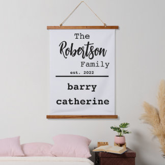 Tapisserie Suspendue Liste de noms de famille personnalisée Police de l