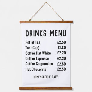 Tapisserie Suspendue Liste des prix du menu boissons
