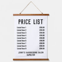 Liste des prix du salon de coiffure