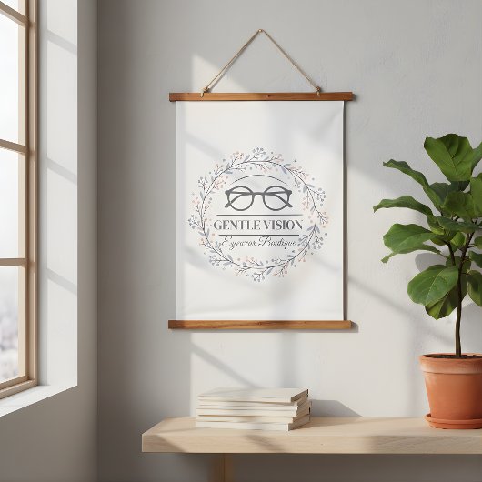 Tapisserie Suspendue Logo de lunettes de lecture Delicate Neutral Flowe
