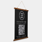 Tapisserie Suspendue Logo d'entreprise et code QR noir (Angulaire)