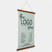 Tapisserie Suspendue Logo d'entreprise Heures Open Sage Green (Angulaire)