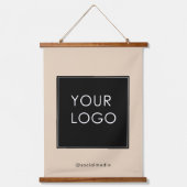 Tapisserie Suspendue Logo d'entreprise moderne Modèle Beige (Recto)